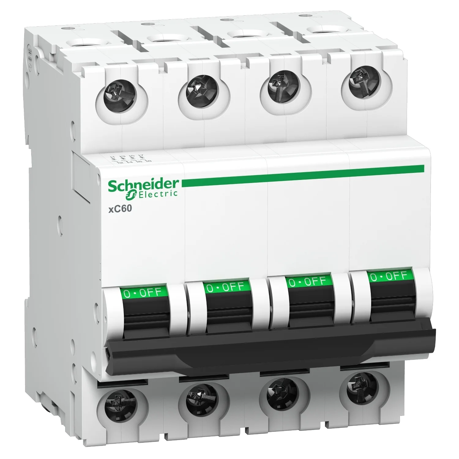 Schneider Electric Acti 9 xC60 MCB 25 A, 4 Pole, 10 kA, C-Curve | A9N4P25C